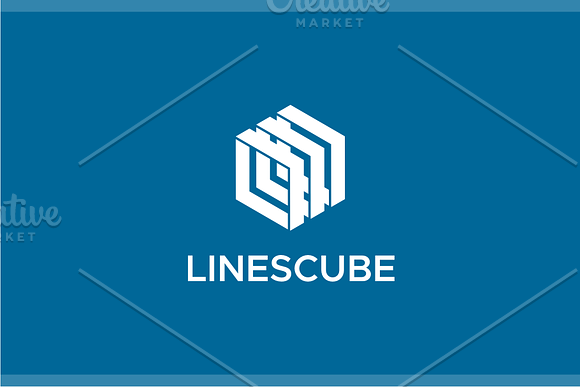Lines Cube Logo in Logo Templates - product preview 1