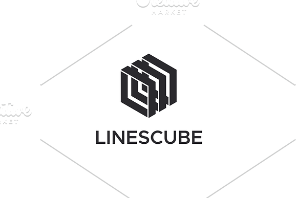 Lines Cube Logo in Logo Templates - product preview 2