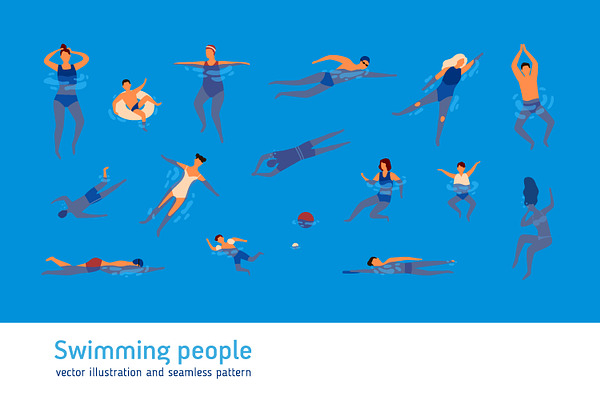 Swimming people