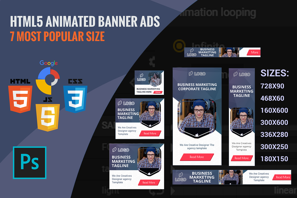 HTML5 Animated Banner Template V1 in HTML/CSS Themes - product preview 8