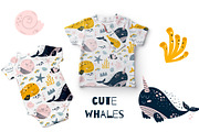 Cute animals Baby whales pattern