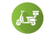 Scooter delivery green glyph icon