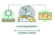 Land degradation concept icon