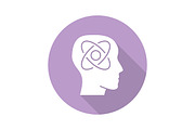 Neurophysics violet flat design icon