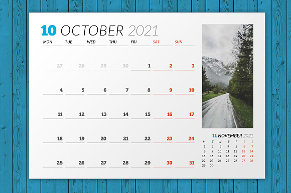 Wall Calendar 2021 (WC031-21) in Stationery Templates - product preview 5