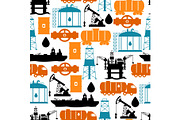 Seamless pattern with oil and petrol