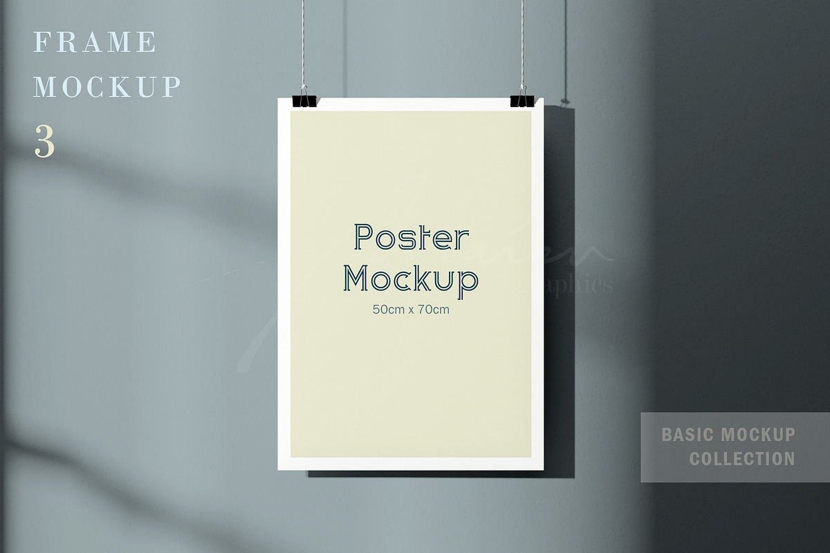 50x70cm Poster Mockup in Print Mockups - product preview 8