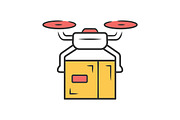 Delivery drone color icon
