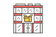 Post office building color icon