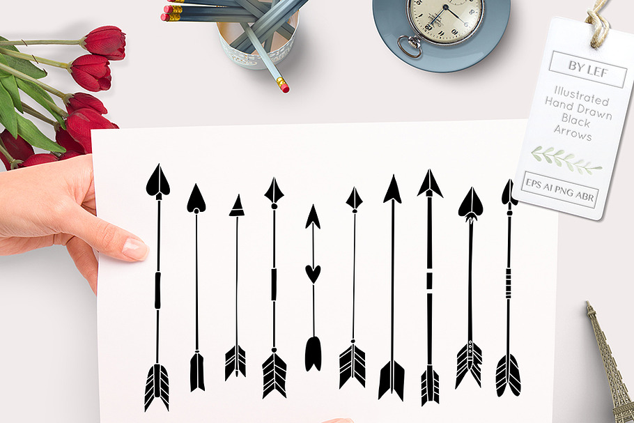Hand Drawn Arrow Vector and PS Brush