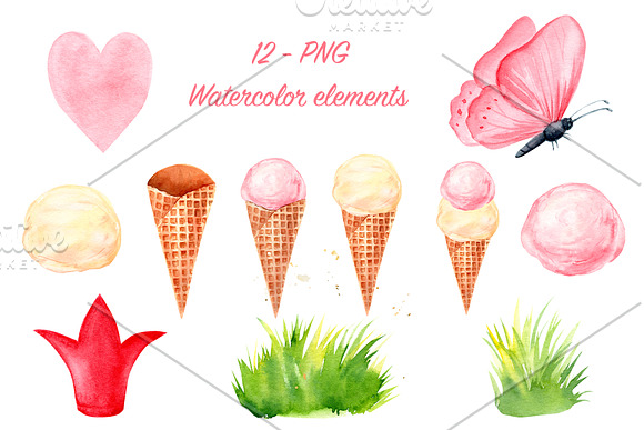Сute bunnies watercolor illustration in Illustrations - product preview 3