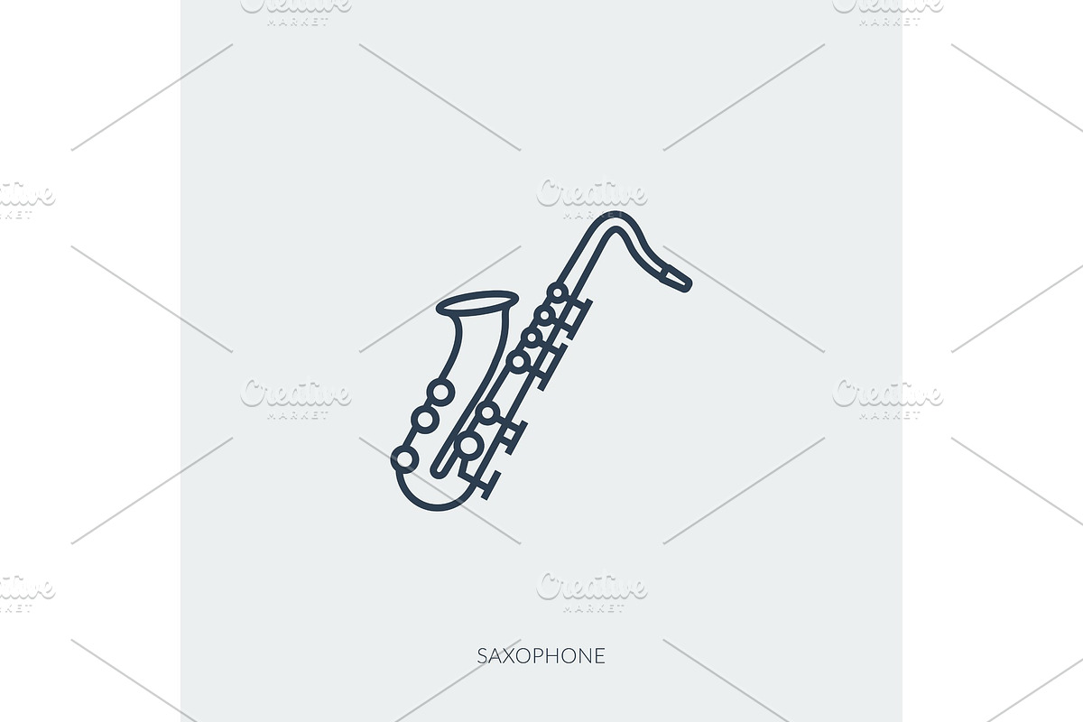 Vector outline icon of music - jazz in Illustrations - product preview 8