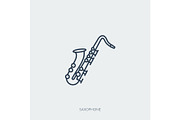 Vector outline icon of music - jazz