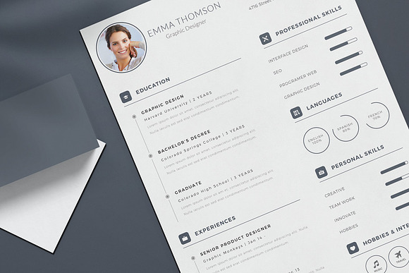 Emma - Resume Template in Resume Templates - product preview 4