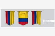 Colombia waving pennants vector