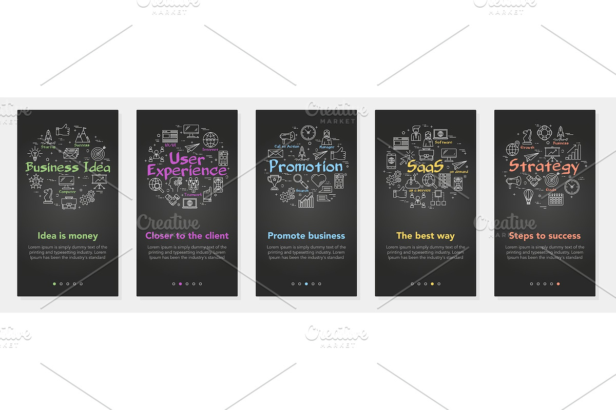 Vector black five vertical banners - in Illustrations - product preview 8