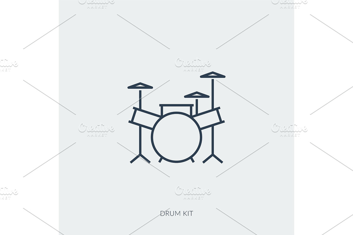 Vector outline icon of music - drum in Illustrations - product preview 8