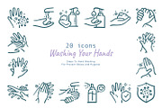 Hand Washing Outline Doodle