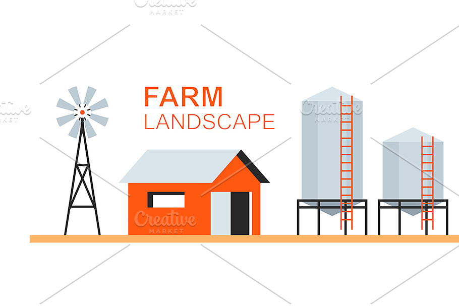 Farm Landscape in Illustrations - product preview 8