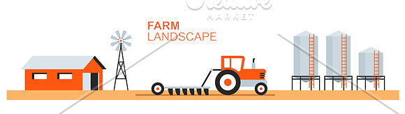 Farm Landscape in Illustrations - product preview 1