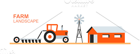 Farm Landscape in Illustrations - product preview 2