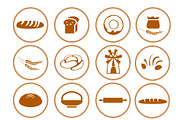 Bread  flat icons