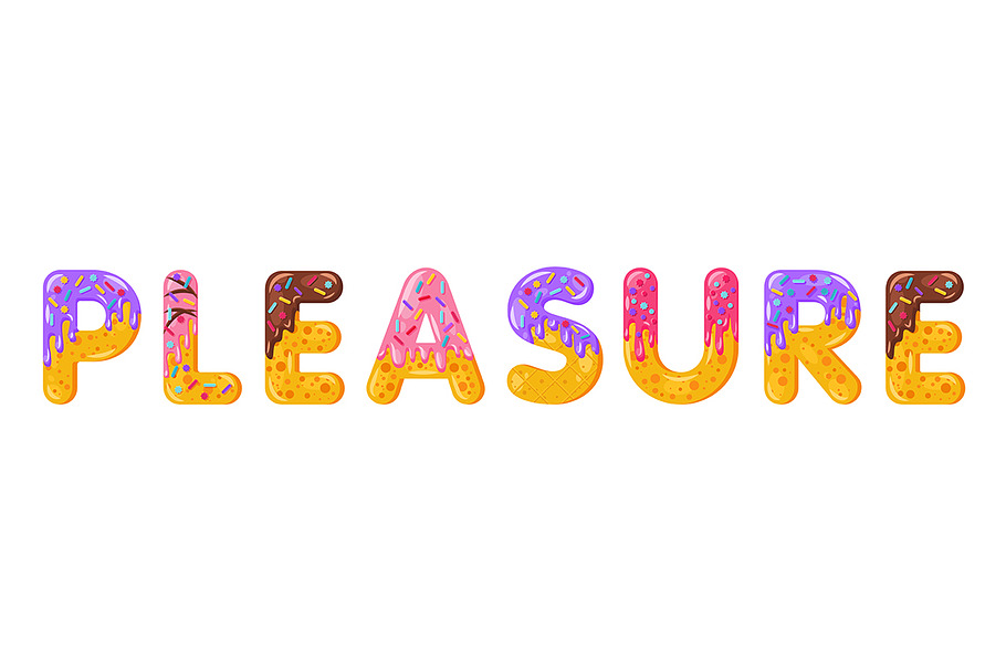 Pleasure biscuit vector lettering