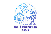 Build automation tools concept icon