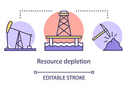 Resource depletion concept icon