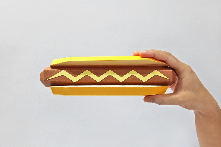 DIY Hotdog - 3d papercraft in Templates - product preview 8