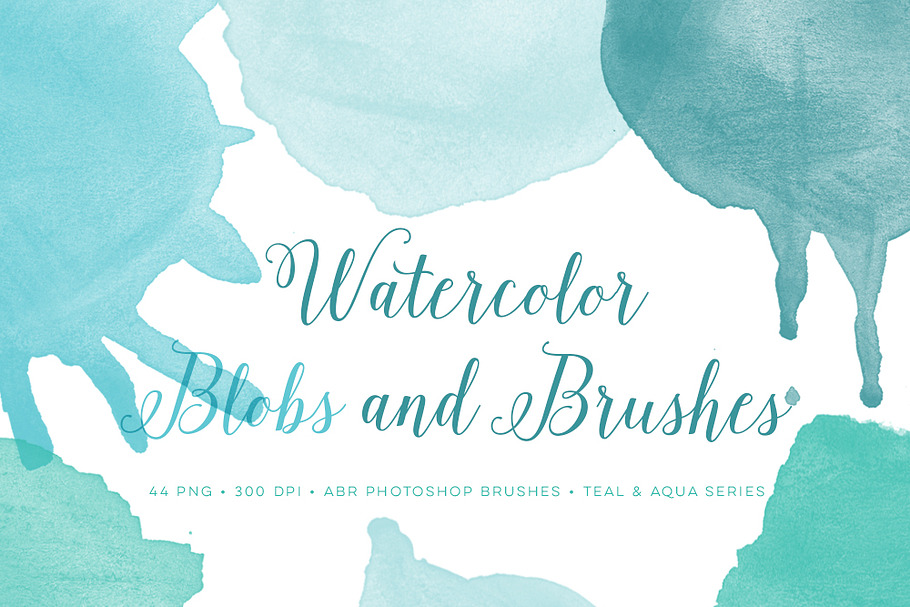 Watercolor Photoshop Brushes Blobs in Add-Ons - product preview 8