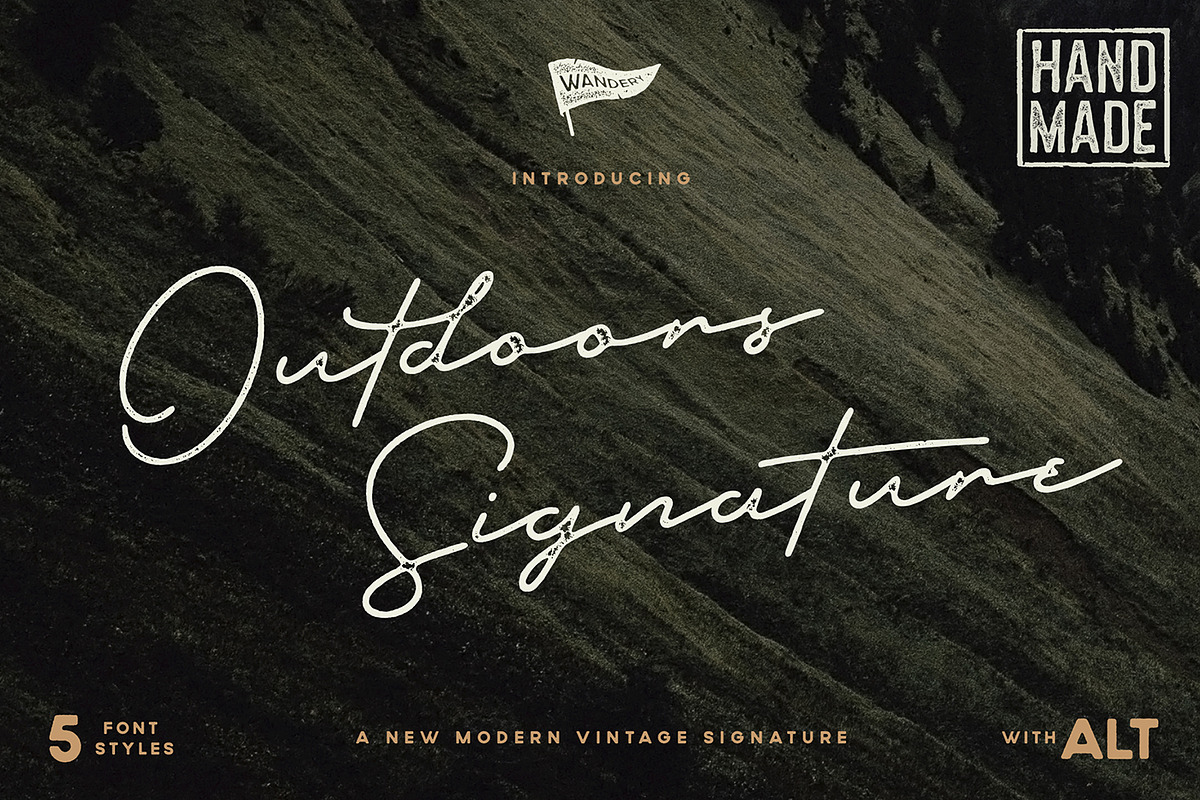 Outdoors Signature Vintage Typeface in Display Fonts - product preview 8