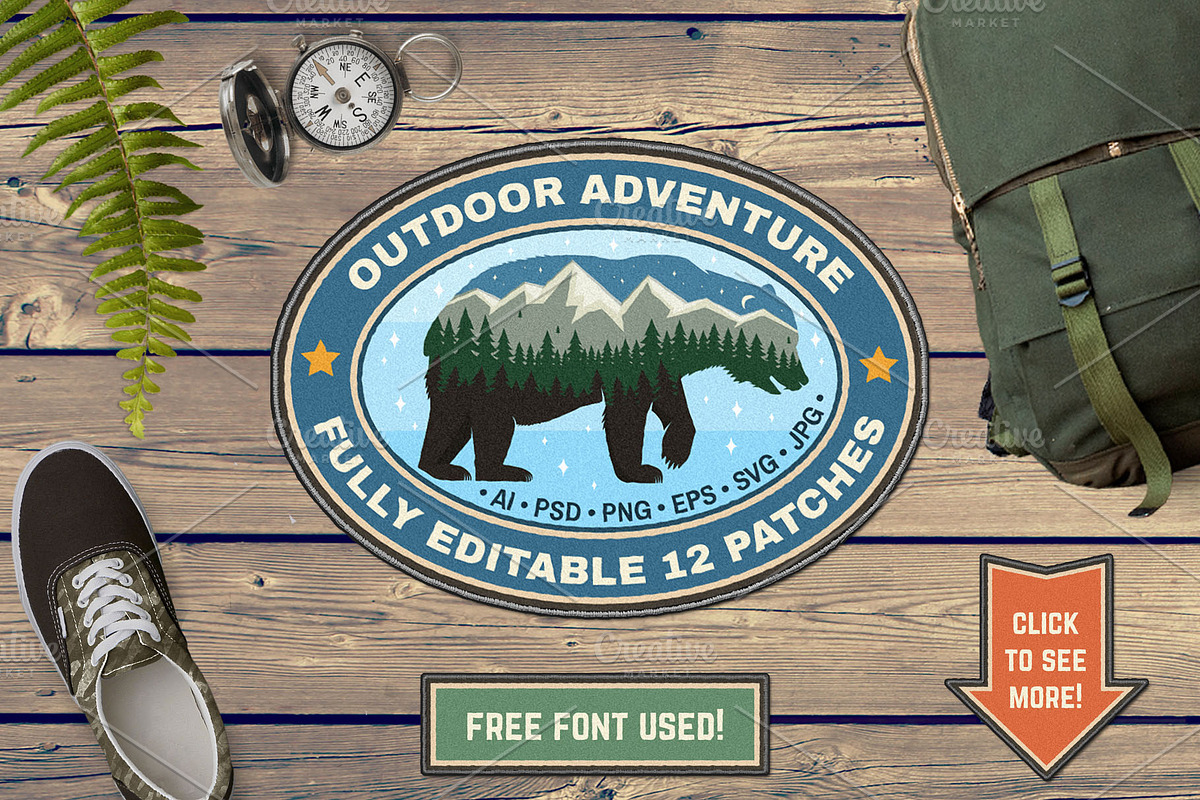 Outdoor Adventure Patches in Logo Templates - product preview 8