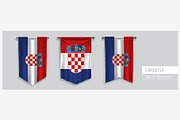 Croatia waving pennants vector