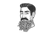 man with blooming beard sketch