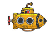 Cartoon Submarine sketch vector