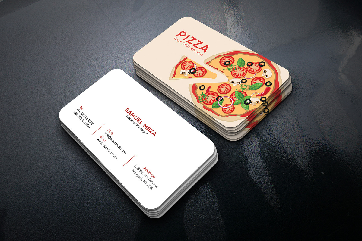 Pizza Shop Business Card in Business Card Templates - product preview 8