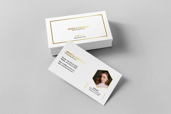Business Card and Mockup-Golden