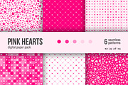PINK HEARTS digital paper pack
