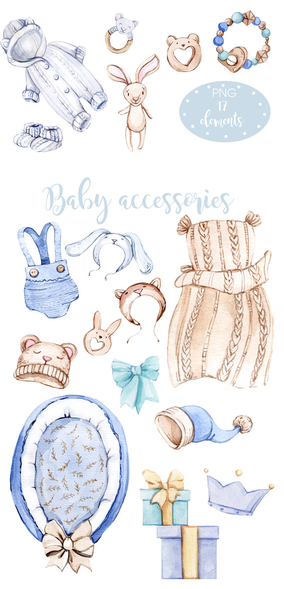 Watercolor NEW Honey Baby BOY in Illustrations - product preview 2