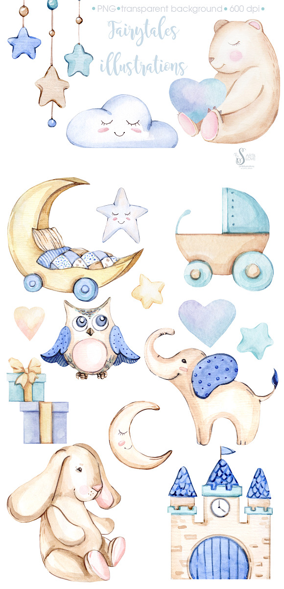 Watercolor NEW Honey Baby BOY in Illustrations - product preview 3