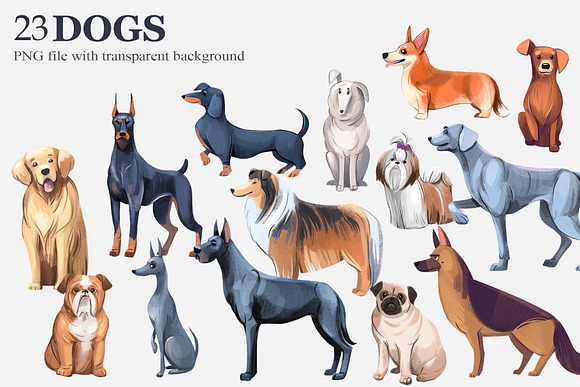 Dogs. Png clipart in Illustrations - product preview 1