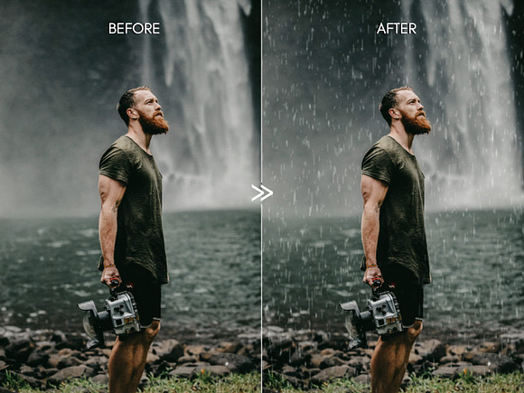25 Falling Rain Weather Overlays in Textures - product preview 7