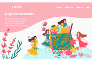 Organic cosmetics, flowers, plants