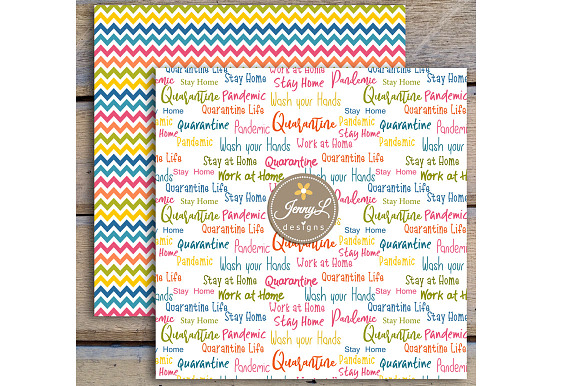 Quarantine Digital Paper & Clipart in Patterns - product preview 6
