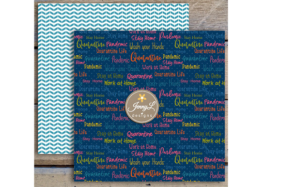 Quarantine Digital Paper & Clipart in Patterns - product preview 7