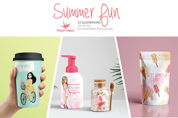 Summer fun : 22 watercolor drawings in Illustrations - product preview 1