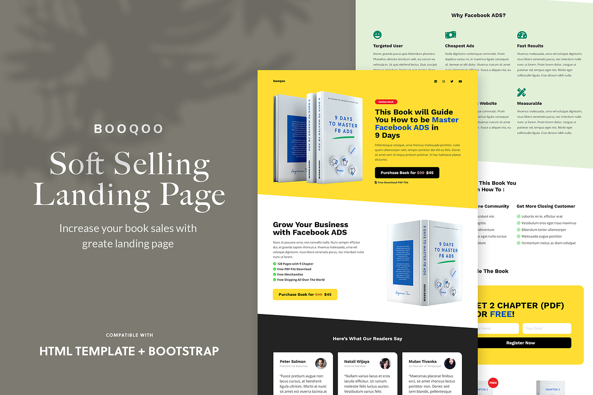 Booqoo - Soft Selling Landing Page in Landing Page Templates - product preview 8
