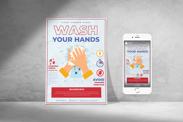 Wash Your Hand Flyer and Ig Story
