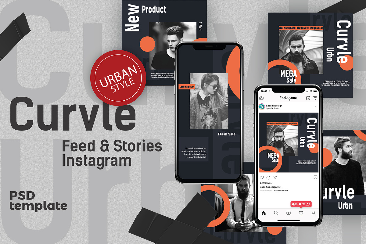Curvle Urbn - Instagram Template in Instagram Templates - product preview 8